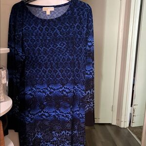 Michael Kors Blue Patterned Dress